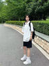 休閑運(yùn)動(dòng)短褲女夏季寬松顯瘦百搭休閑外穿高腰闊腿五分短褲褲 純色短褲黑色 2XL 曬單實(shí)拍圖