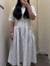 無印良品（MUJI）女式 漢麻 棉 短袖連衣裙 女裝裙子25年夏季寬松透氣長裙BC2MJC5S 米白色條紋 M （160/84A） 曬單實(shí)拍圖