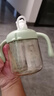 貝親兒童牛奶杯1-3歲寶寶喝水喝奶PPSU直飲奶瓶雙吸管水杯 綠色330mL 曬單實(shí)拍圖