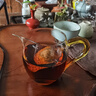 綠昌明 玻璃公道杯加茶濾茶分茶器茶海加厚耐熱功夫茶具配件套裝 黃色手柄公杯380ml 曬單實拍圖