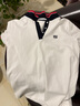 ELLE ACTIVE運動(dòng)休閑短袖polo衫女士夏季舒適透氣網(wǎng)球衫時(shí)尚撞色翻領(lǐng)T恤女 白色(修身版) L 曬單實(shí)拍圖