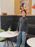 NAVIGARE女童毛衣秋冬兒童打底衫基礎(chǔ)百搭舒適柔軟 深灰 親膚半高領(lǐng) 165 曬單實(shí)拍圖