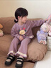 G.DUCKKIDS小黃鴨童裝女童春裝洋氣套裝兒童衛(wèi)衣可愛兩件套寶寶春秋季衣服 紫色套裝 120 (建議105-115cm 4-5.2周歲) 曬單實拍圖