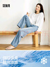 森馬（Semir）森柔牛仔牛仔褲女涼感闊腿褲25夏顯腿長褲子109325124006 曬單實拍圖