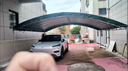 喜芝悅新型加厚油布伸縮雨棚戶(hù)外四腳傘停車(chē)棚酒席帳篷店鋪擺攤專(zhuān)用防水 加粗棚架+加厚油布 寬5.8米長(cháng)6米【4腳】 曬單實(shí)拍圖