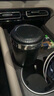 贊璐桐車載煙灰缸LED帶燈防掉灰多功能安全耐高溫高阻燃汽車座式煙灰缸 黑色一按開蓋-不銹鋼內膽 曬單實拍圖