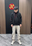 Cebrodz法國 休閑褲男國風新款國潮小熊刺繡運動束腳寬松九分褲子 HK23619淺灰色 L 曬單實拍圖