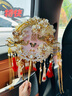 杯馬中式新娘結婚團扇出嫁秀禾diy重工雙面成品手工高級喜扇 當次日達 雙喜臨門【成品團扇+扇架+禮盒】 曬單實拍圖