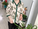 俞兆林媽媽夏裝洋氣衣服T恤中老年女裝春秋款襯衫40 50歲夏季衣服60大碼 綠色上衣+米色褲子 L 建議105斤以下 曬單實拍圖