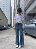 izzue it復(fù)古直筒牛仔褲女秋季2025新款休閑長(zhǎng)褲顯瘦窄版女士褲子女 曬單實(shí)拍圖