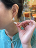 COISE老人耳環(huán)女媽媽款999足銀戒指康乃馨開口戒活口生日禮物送媽媽 康乃馨福氣戒指+耳環(huán)-足銀送證書 曬單實(shí)拍圖