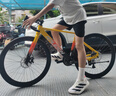 蘭令公路車自行車全內(nèi)線變速碟剎賽車成年人男學(xué)生女青少年代步單車 競(jìng)速黑黃 全內(nèi)線 彎把 700C（165-188CM） 30速 藍(lán)圖變速 碟剎 40刀 曬單實(shí)拍圖