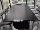 AUGUSTE奧古斯特純黑實(shí)木餐桌長(cháng)方形現代簡(jiǎn)約設計師2025新款復古巖板餐桌 1.8米+6椅(飛鴉全托底板餐桌) 曬單實(shí)拍圖