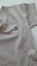 nest designs嬰兒連體衣爬服竹棉彈力和尚服新生兒寶寶包屁衣純色百搭舒適 暖香褐-短袖 59cm （開(kāi)襟和尚衣款） 曬單實(shí)拍圖