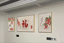 新中式客廳裝飾高檔大氣定制背景墻掛畫(huà)2025新款現代簡(jiǎn)約三聯(lián)壁畫(huà) 幸福吉象 左邊50*70＋中間100*70＋右邊50*70 高端黑（加厚鋁合金） 曬單實(shí)拍圖
