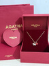 AGATHA 愛心小狗銀項鏈女士 七夕情人節(jié)生日禮物送女朋友老婆高級感吊墜 瑪瑙紅 曬單實拍圖
