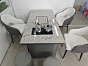 佐逸佳惠現代輕奢巖板茶桌客廳家用陽(yáng)臺茶臺辦公室茶桌椅組合一桌五椅茶幾 單茶桌+3太空椅+2圓凳 1.4m 曬單實(shí)拍圖
