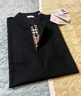 巴寶莉（BURBERRY）博柏利男裝格紋刺繡徽標純棉商務休閑男士短袖POLO衫 黑色 XL 曬單實拍圖