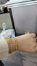 中國黃金（CHINA GOLD）小方糖黃金手鏈女士足金手串轉(zhuǎn)運珠首飾七夕情人節(jié)禮物送女友老婆 【今/次日達】小方糖手串約2.2g【玫瑰禮盒】 曬單實拍圖
