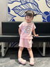 巴帝巴帝夏季嬰幼兒女童寶寶套裝短袖t恤短裙子套裝 粉色 冰塊企鵝 90 曬單實拍圖
