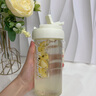 威爾基水杯女生高顏值ins吸管杯男士塑料杯子學生上學飲水便攜夏天水杯 白色600ml【茶倉+提手繩】 曬單實拍圖