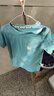 拉比兒童短袖t恤男女童上衣休閑透氣百搭夏季衣服 藍綠80 曬單實(shí)拍圖