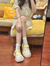 紅豆足弓支撐洞洞鞋女2025夏季新款防滑防臭厚底手術(shù)室包頭拖鞋女外穿 白綠【黃色小鴨】 38 -39標(biāo)準(zhǔn)碼（內(nèi)長245mm） 曬單實(shí)拍圖