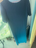德瑪納【似水流年】夏季優(yōu)雅肌理感漸變印花壓皺直筒小個子氣質(zhì)女連衣裙 曬單實拍圖