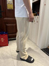 皮爾卡丹（pierre cardin）天絲亞麻夏季款男士休閑褲寬松直筒闊腿運(yùn)動(dòng)褲棉麻中年男褲子 杏色 【涼感-天絲棉麻】 XL 建議體重【145-160】斤 曬單實(shí)拍圖
