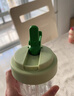 樂(lè)扣樂(lè)扣（LOCK&LOCK）耐高溫水杯女生高顏值夏季吸管杯學(xué)生便攜茶水分離防摔塑料杯子男 輕氧綠-Tritan材質(zhì)帶刻度600ml 曬單實(shí)拍圖