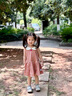 班喜迪女童連衣裙夏裝2025新款寶寶公主裙周歲禮服夏季兒童娃娃領(lǐng)背心裙 紅色 100 曬單實(shí)拍圖