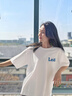 Lee Srtroi2025夏季新款潮牌休閑寬松ins百搭情侶新風尚純棉短袖t恤男女 珍珠白 L 曬單實拍圖