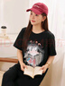 MsShe【抗菌冰瓷棉】大碼女裝2025夏裝蕾絲亮片刺繡長(zhǎng)款短袖T恤女 黑色現(xiàn)貨 4XL 曬單實(shí)拍圖