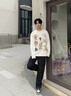 BJHG不計(jì)后果美式長(zhǎng)袖t恤男秋季2025新款 潮牌動(dòng)物印花速干休閑上衣女 石膏白 S 曬單實(shí)拍圖