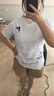 啄木鳥純棉短袖V領(lǐng)t恤女夏季2025年新款時(shí)尚小衫不規(guī)則修身上衣女設(shè)計(jì)感 白色 XL 【建議 115-125斤】 曬單實(shí)拍圖