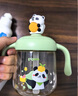 貝親兒童牛奶杯1-3歲寶寶喝水喝奶PPSU直飲奶瓶雙吸管水杯 綠色330mL 曬單實(shí)拍圖