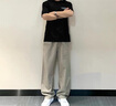 Camat Killy【高端7A竹纖維】男士商務(wù)t恤高檔輕奢短袖夏季涼感中廓型體恤ins 米杏色 （親膚 柔軟舒適 抗菌） 4XL (適合190-210斤) 曬單實(shí)拍圖