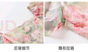 花花公子（PLAYBOY）法式油畫(huà)碎花連衣裙女2025新款夏季方領(lǐng)修身顯瘦氣質(zhì)仙女魚(yú)尾長(cháng)裙 豆綠花卉 M 曬單實(shí)拍圖