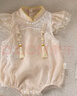 G.DUCKKIDS嬰兒衣服夏季旗袍包屁衣周歲禮服女寶寶連體衣國(guó)風(fēng)滿月百日宴漢服 杏色040aokgqco 66碼建議年齡3-6個(gè)月10斤-13斤左 曬單實(shí)拍圖