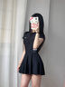 李寧（LI-NING）泳衣女連體平角游泳衣女士專業(yè)運動保守顯瘦溫泉泳裝7561黑金XL 曬單實拍圖