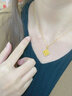 中國黃金（CHINA GOLD）18K黃金吊墜女款碎碎冰四葉草項鏈生日七夕情人節(jié)禮物送女友老婆  18K金碎碎冰四葉草吊墜 約0.2g【品牌禮盒】 【贈純銀鏈】 曬單實拍圖
