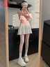 浪莎冰絲百褶裙女夏季新款高腰顯瘦冰絲jk裙帶內(nèi)襯防走光半身短裙 曬單實(shí)拍圖