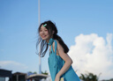 渠辰海邊沙灘裙裙子連衣裙度假風連衣裙海邊穿搭吊帶連衣裙藍色連衣裙 沙灘連衣裙（湖藍色） M （85-100斤） 曬單實拍圖