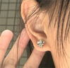 中國黃金四葉草鉆石耳釘女生七夕情人節(jié)禮物送女友老婆生日高級感實用走心 鉆石四葉草銀耳釘 曬單實拍圖