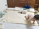 婧麒（JOYNCLEON）隔尿墊嬰兒童防水可洗透氣大尺寸床單寶寶床墊150*200cm Jgn39183 曬單實拍圖