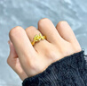 中國黃金（CHINA GOLD）玫瑰靈蛇黃金戒指女款立體足金生肖指環(huán)情人節(jié)生日禮物送女友愛人 玫瑰小靈蛇戒指 約2.6g 曬單實拍圖