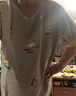 MsShe【原創(chuàng)印花刺繡雙色短袖T恤】大碼女裝2025夏裝胖mm顯瘦上衣 B款-花灰色現貨 4XL 曬單實拍圖