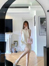 蔻伊婭（Kouyiya）品牌女裝新品連衣裙女2025夏季款氣質(zhì)名媛千金小香風(fēng)無(wú)袖背心裙女 米白色 S 曬單實(shí)拍圖