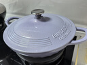Buydeem琺瑯鍋鑄鐵鍋燉鍋燜燒鍋煲湯電磁爐28cm流金羅蘭紫 曬單實(shí)拍圖