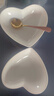 佳億廚連 創(chuàng  )意純白陶瓷碗歐式情侶心形碗愛(ài)心碗碟心形碗西餐盤(pán)水果沙拉碗 6英寸桃心碗 曬單實(shí)拍圖